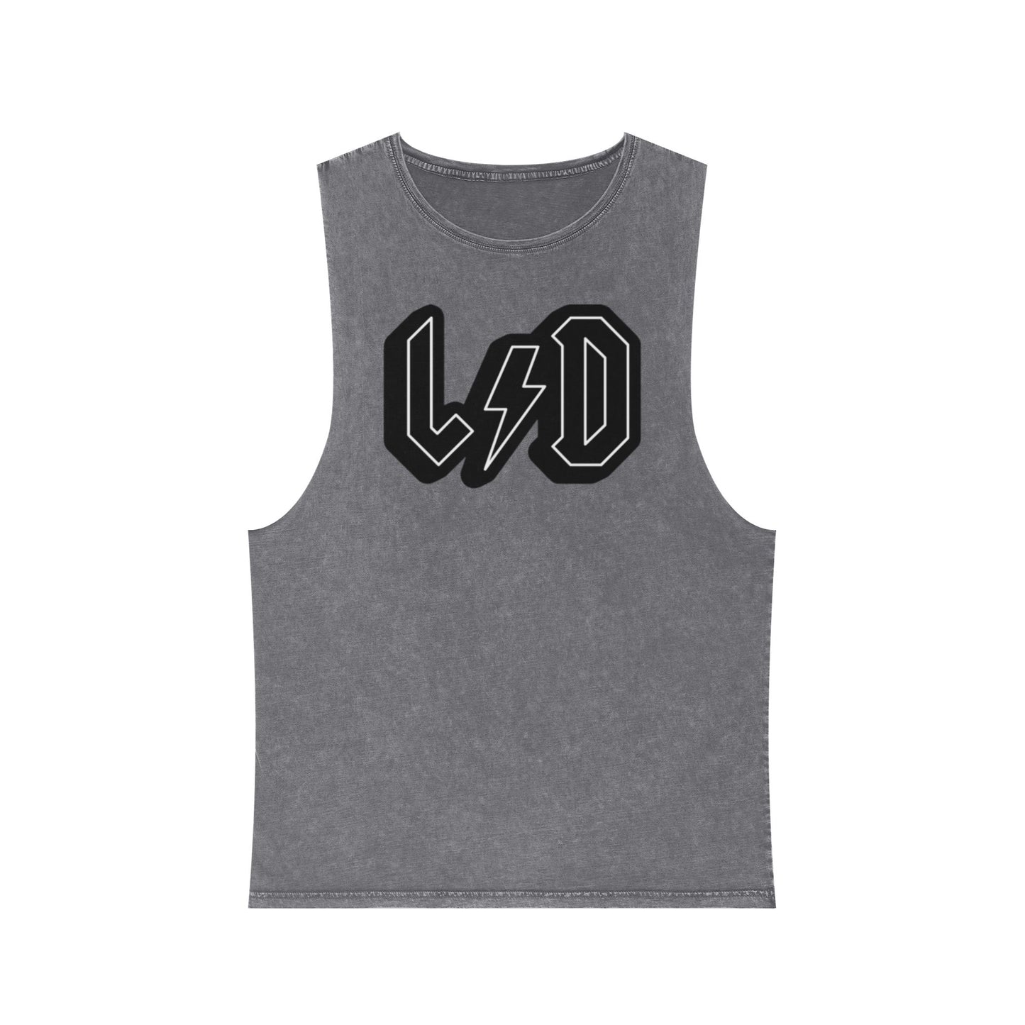 Stonewash Tank Top with Heavy Metal/Rock Band LSD Design, Rock and Roll Festival Wear, Rockin Summer Essential