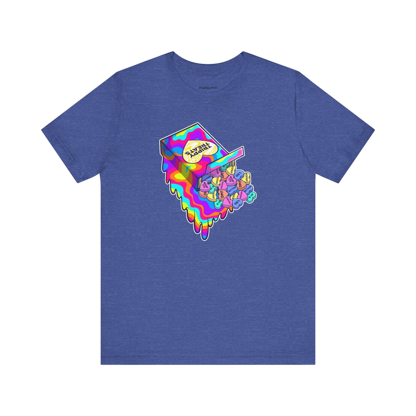 Trippy Treats. Melty Conversation Hearts Psychedelic Shirt