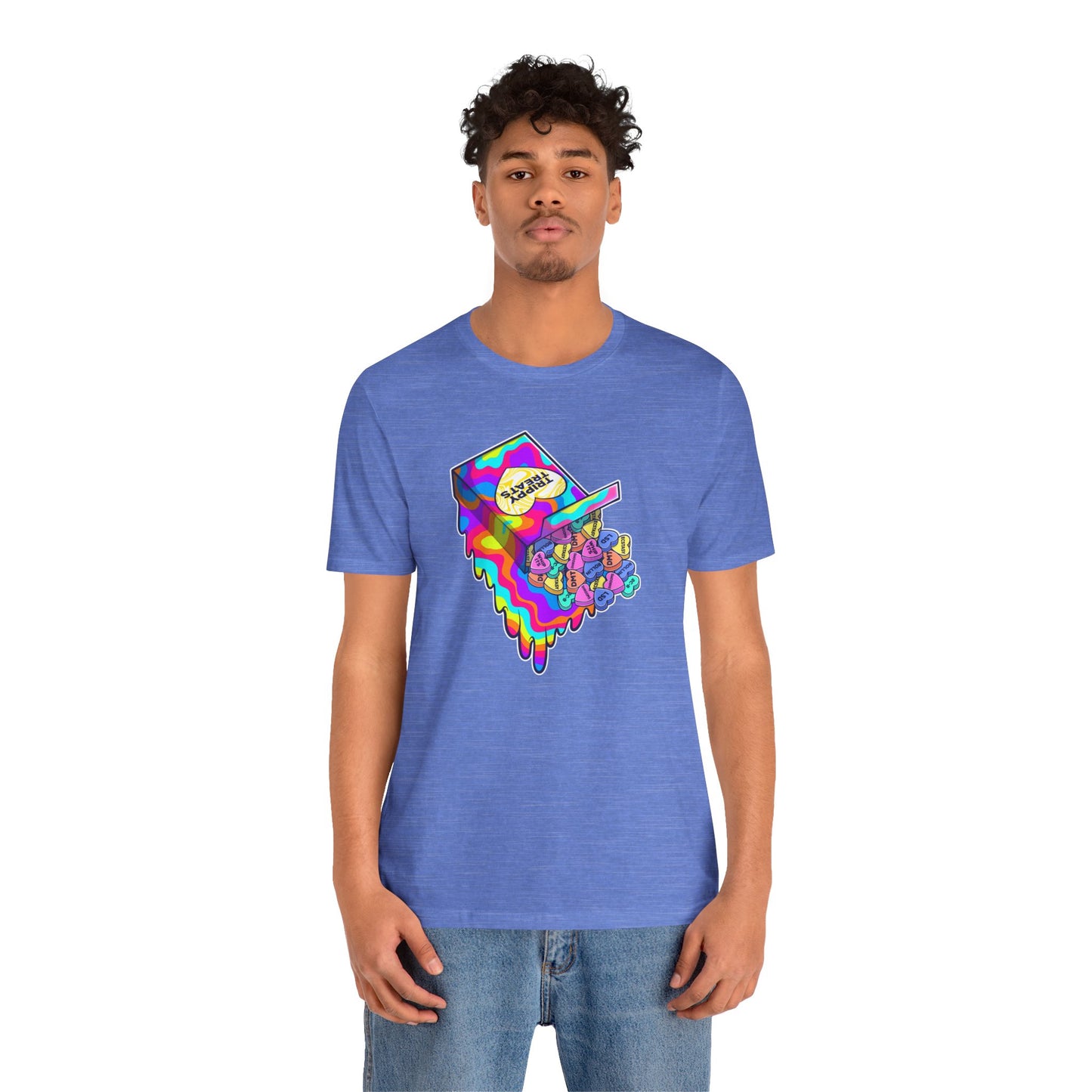 Trippy Treats. Melty Conversation Hearts Psychedelic Shirt