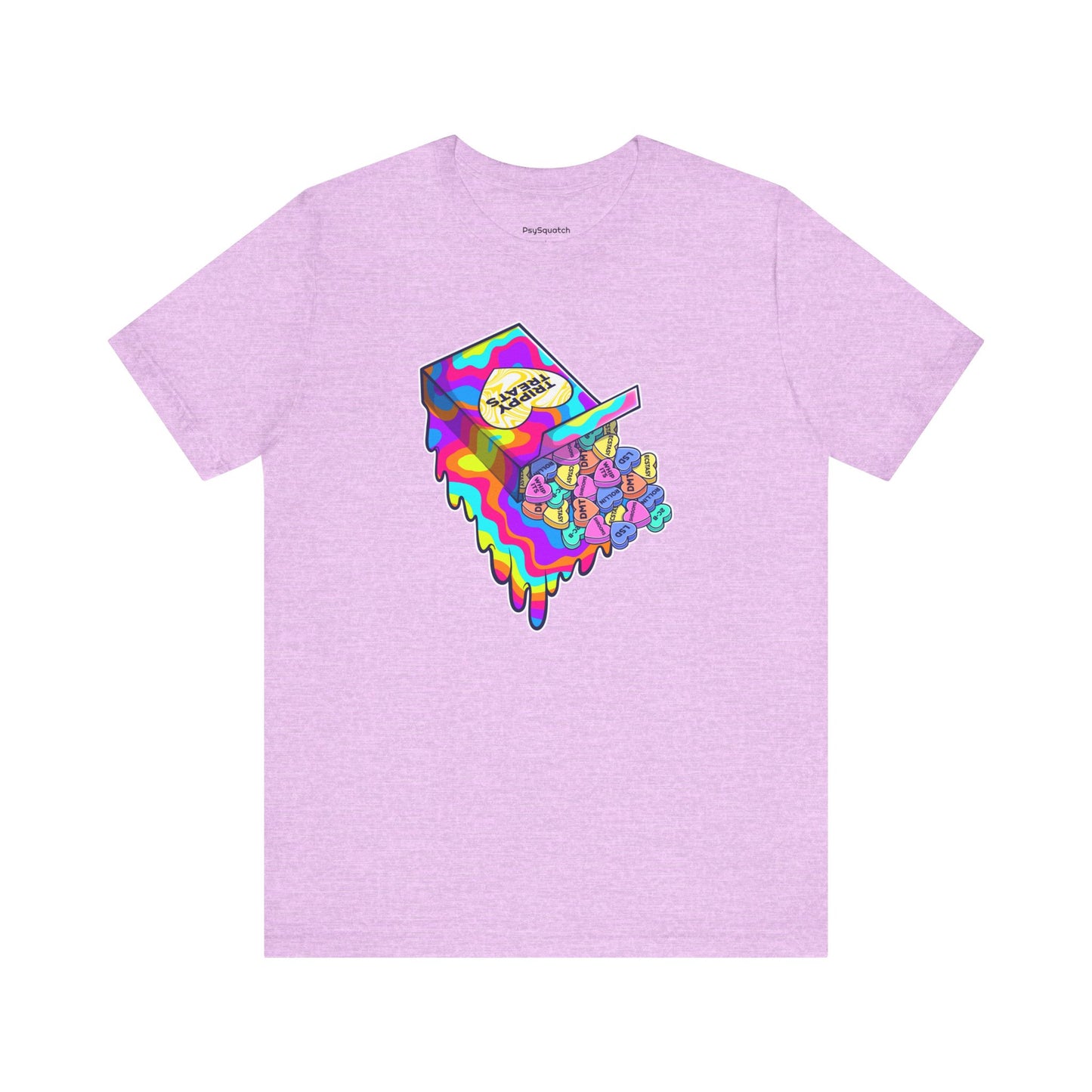 Trippy Treats. Melty Conversation Hearts Psychedelic Shirt