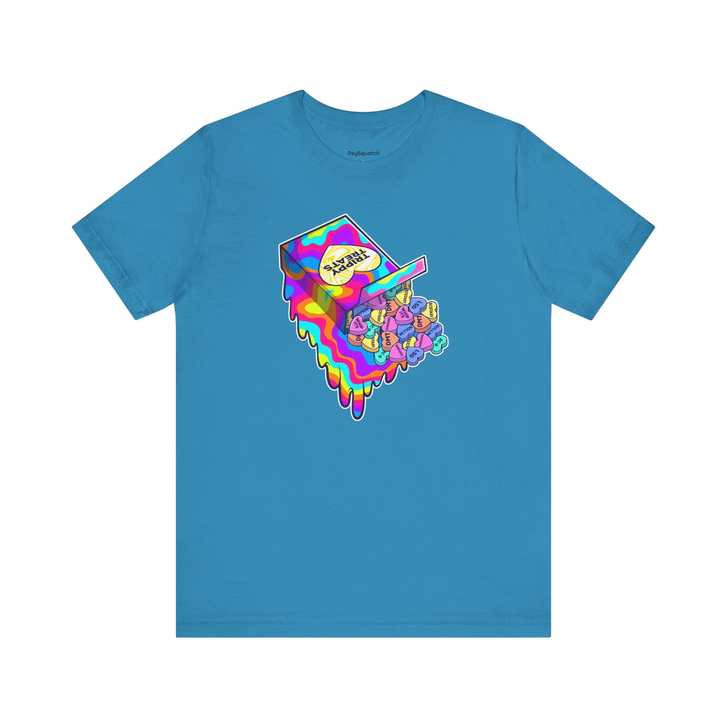 Trippy Treats. Melty Conversation Hearts Psychedelic Shirt