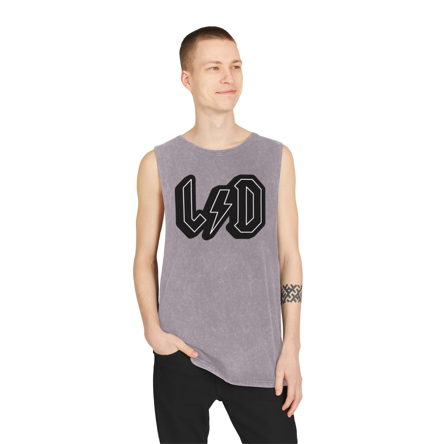 Stonewash Tank Top with Heavy Metal/Rock Band LSD Design, Rock and Roll Festival Wear, Rockin Summer Essential