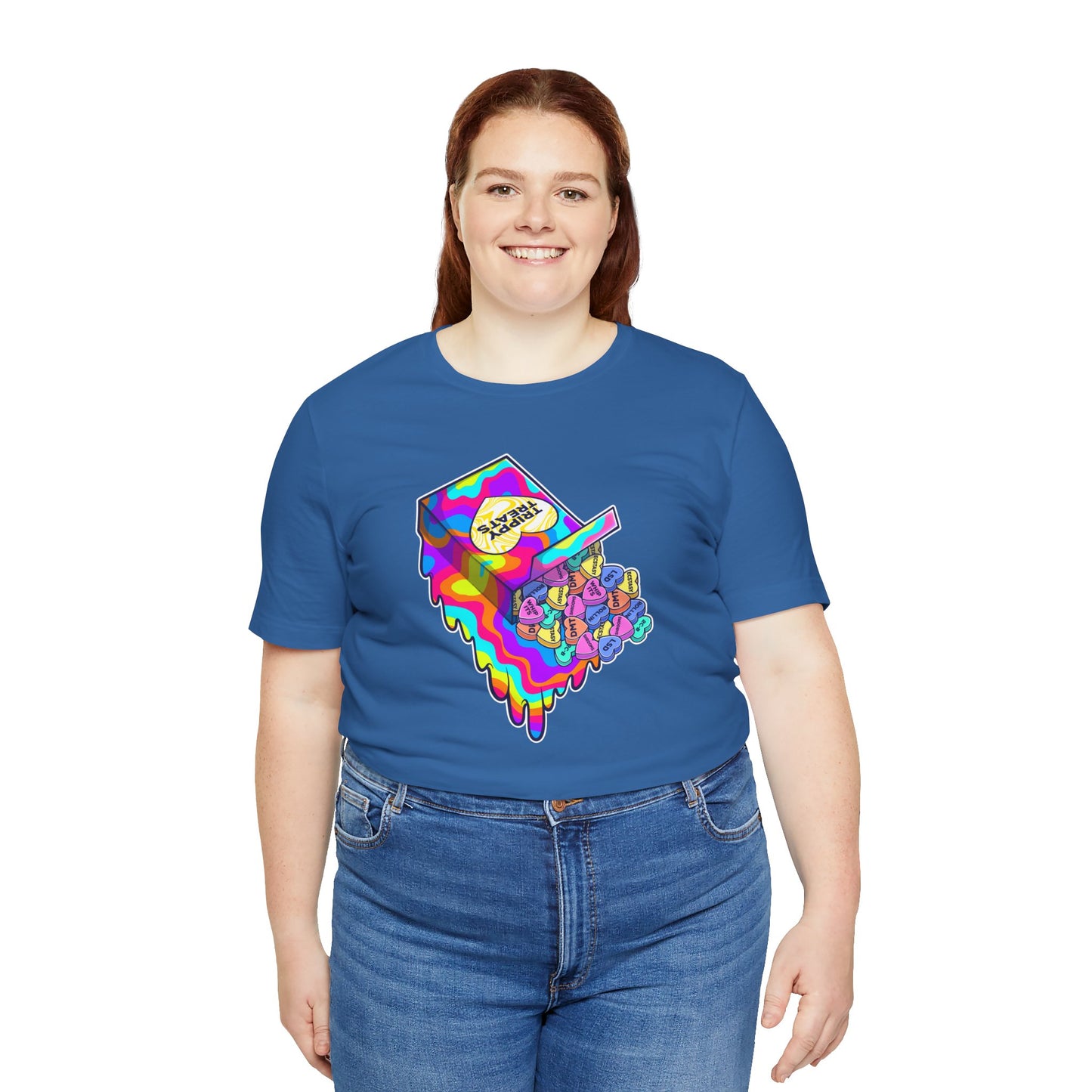 Trippy Treats. Melty Conversation Hearts Psychedelic Shirt