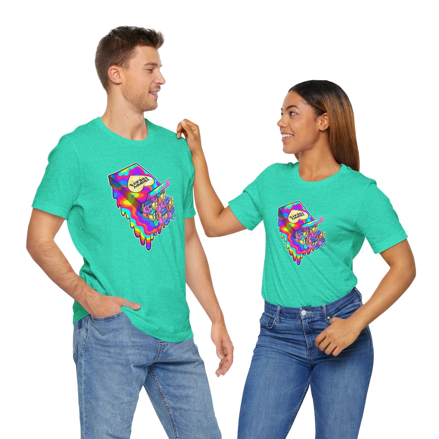 Trippy Treats. Melty Conversation Hearts Psychedelic Shirt