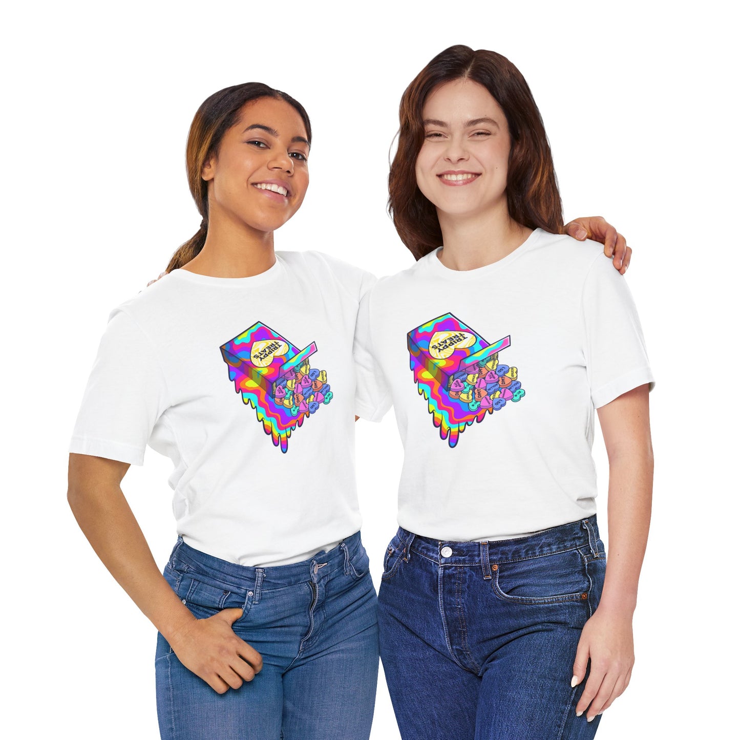 Trippy Treats. Melty Conversation Hearts Psychedelic Shirt