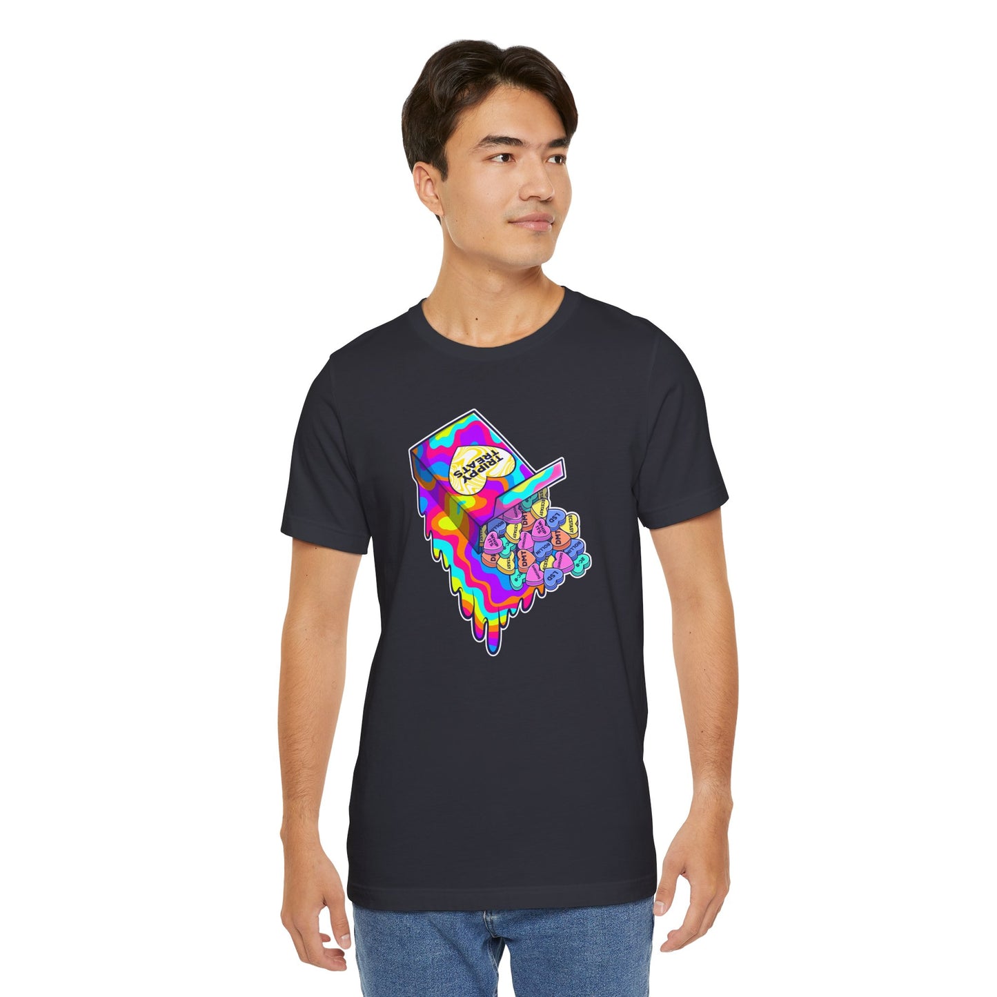 Trippy Treats. Melty Conversation Hearts Psychedelic Shirt