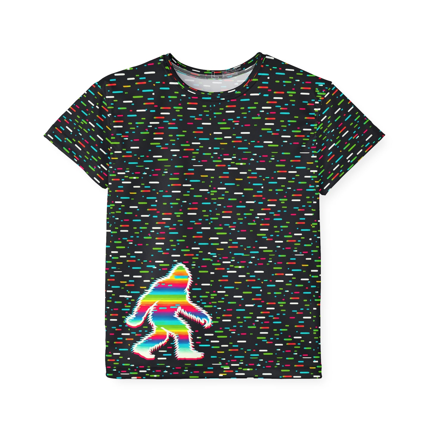 PsySquatch, Vibrant Sasquatch Kids Shirt, Bigfoot Children's Tee, Colorful Yeti Youth Top, Fun Outdoor Animal Clothing, Bright Forest Creature T-Shirt