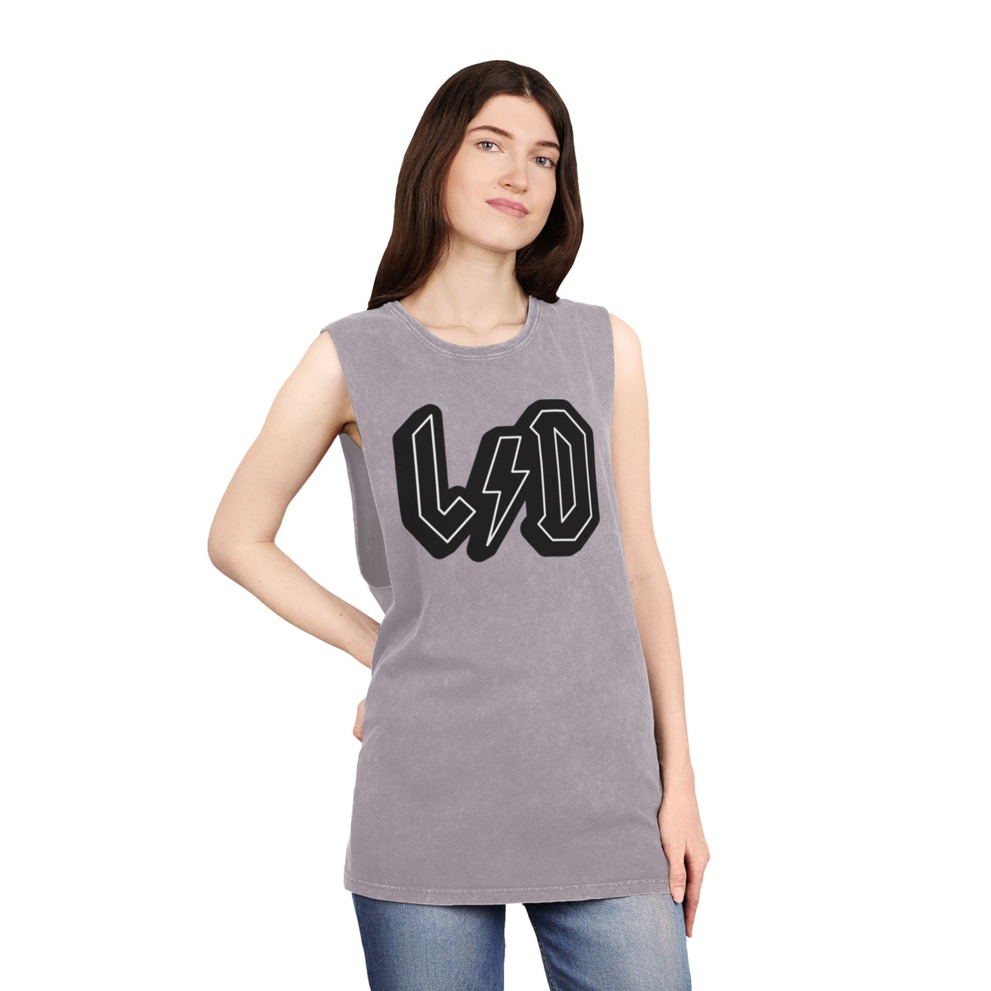 Stonewash Tank Top with Heavy Metal/Rock Band LSD Design, Rock and Roll Festival Wear, Rockin Summer Essential