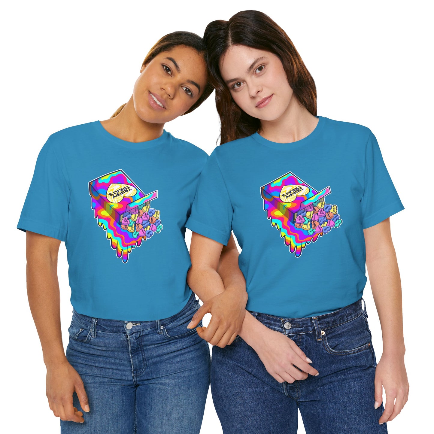Trippy Treats. Melty Conversation Hearts Psychedelic Shirt