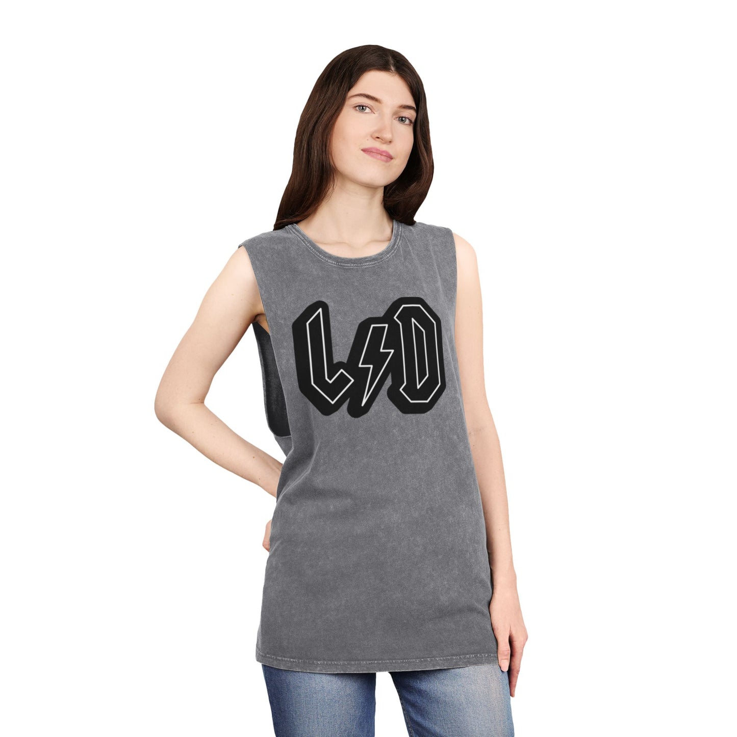 Stonewash Tank Top with Heavy Metal/Rock Band LSD Design, Rock and Roll Festival Wear, Rockin Summer Essential