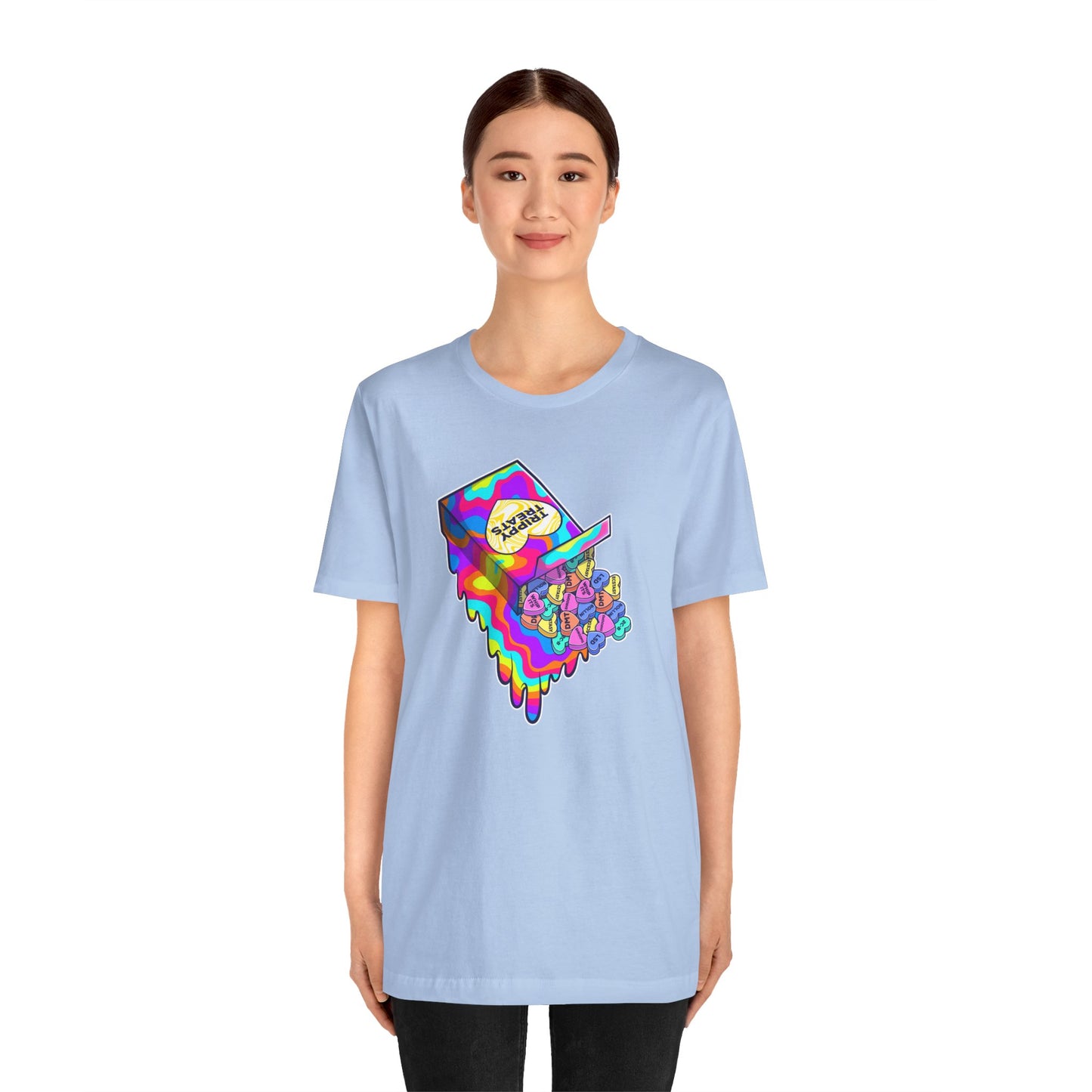 Trippy Treats. Melty Conversation Hearts Psychedelic Shirt