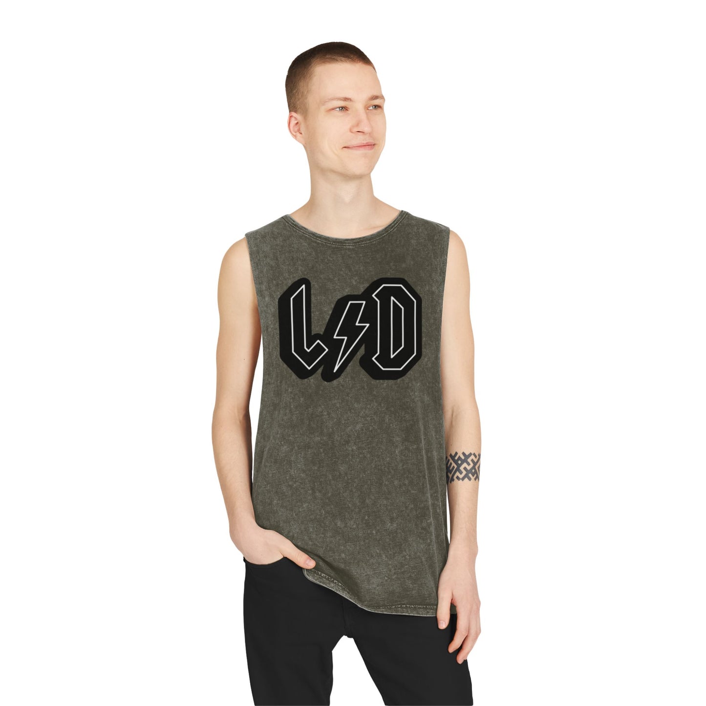 Stonewash Tank Top with Heavy Metal/Rock Band LSD Design, Rock and Roll Festival Wear, Rockin Summer Essential