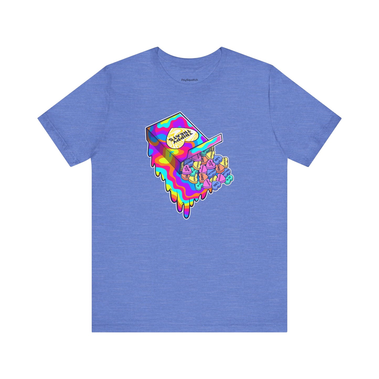 Trippy Treats. Melty Conversation Hearts Psychedelic Shirt