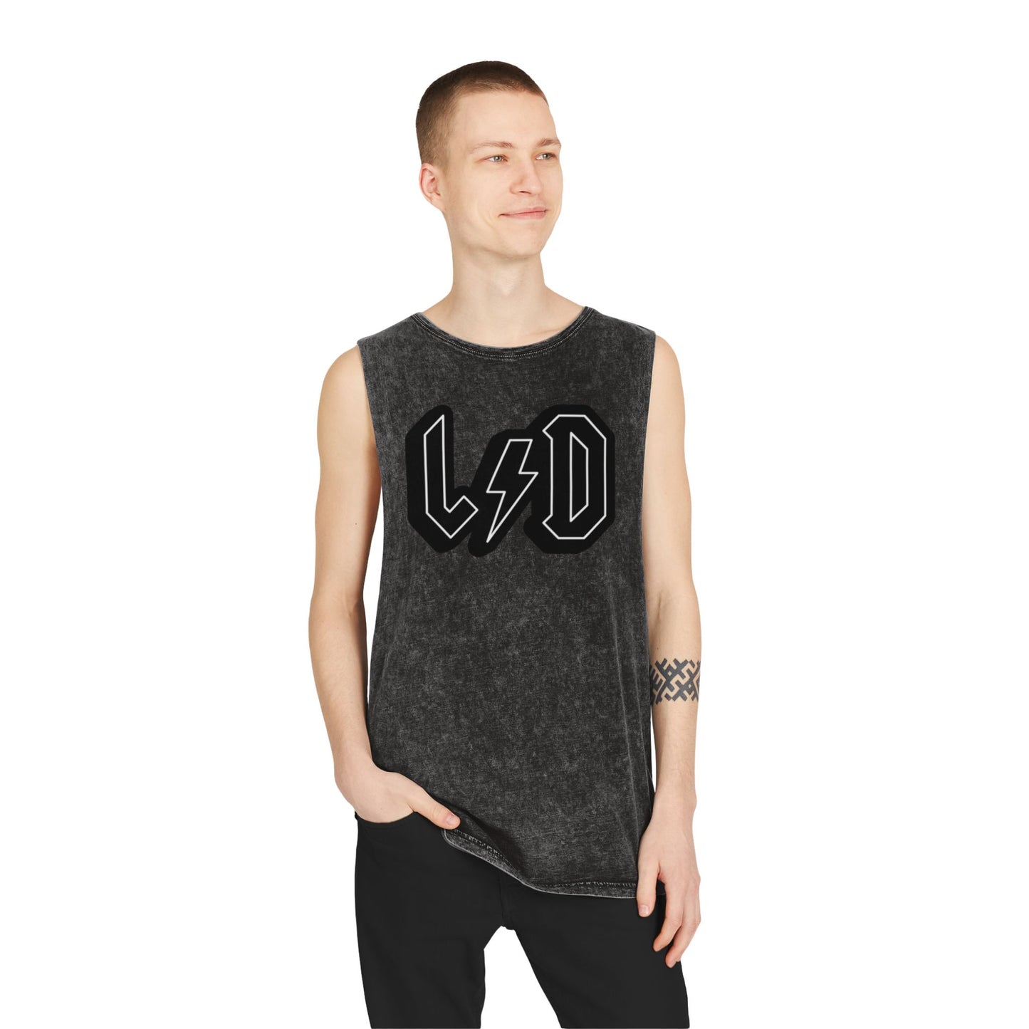 Stonewash Tank Top with Heavy Metal/Rock Band LSD Design, Rock and Roll Festival Wear, Rockin Summer Essential