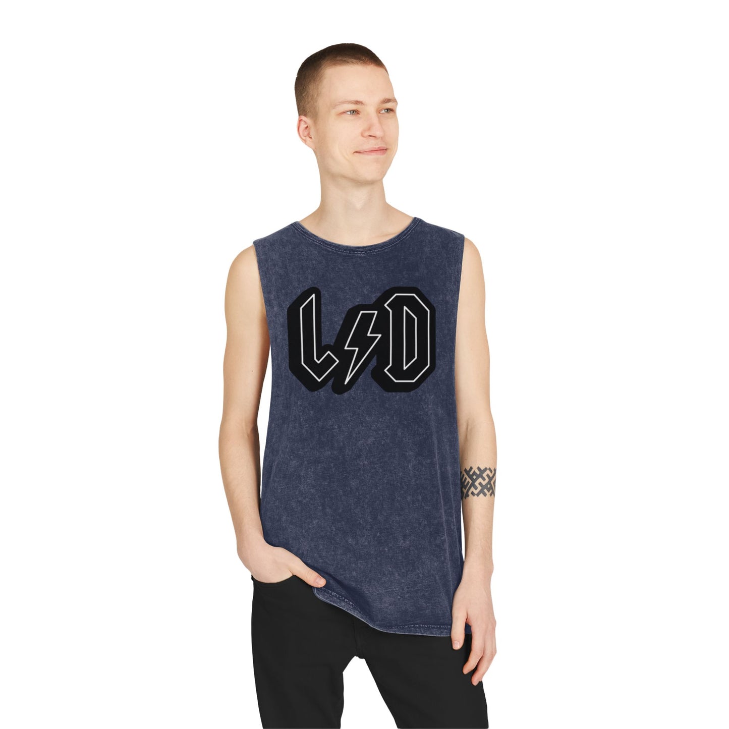 Stonewash Tank Top with Heavy Metal/Rock Band LSD Design, Rock and Roll Festival Wear, Rockin Summer Essential