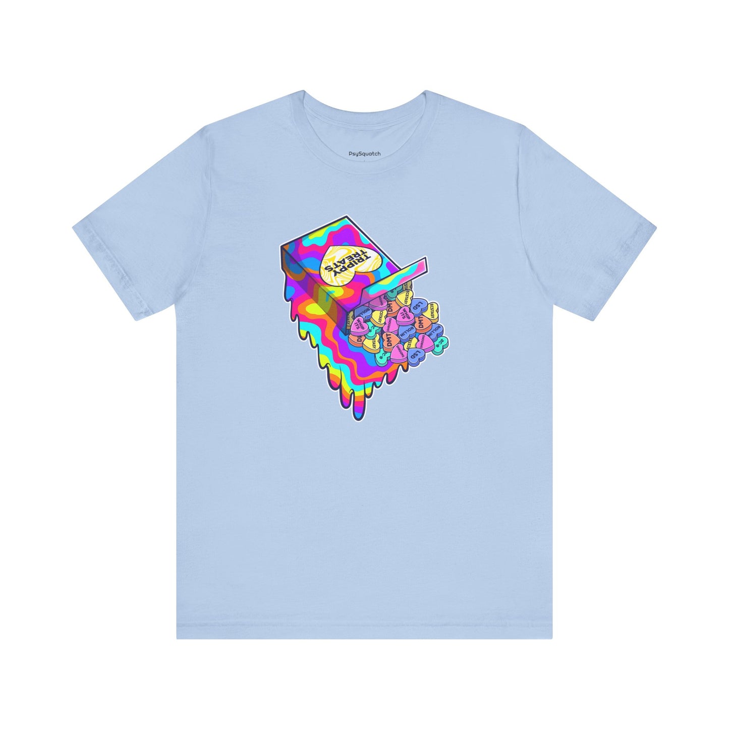 Trippy Treats. Melty Conversation Hearts Psychedelic Shirt