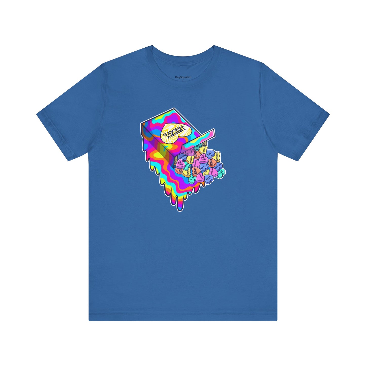 Trippy Treats. Melty Conversation Hearts Psychedelic Shirt
