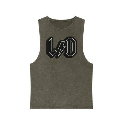 Stonewash Tank Top with Heavy Metal/Rock Band LSD Design, Rock and Roll Festival Wear, Rockin Summer Essential