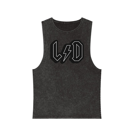 Stonewash Tank Top with Heavy Metal/Rock Band LSD Design, Rock and Roll Festival Wear, Rockin Summer Essential