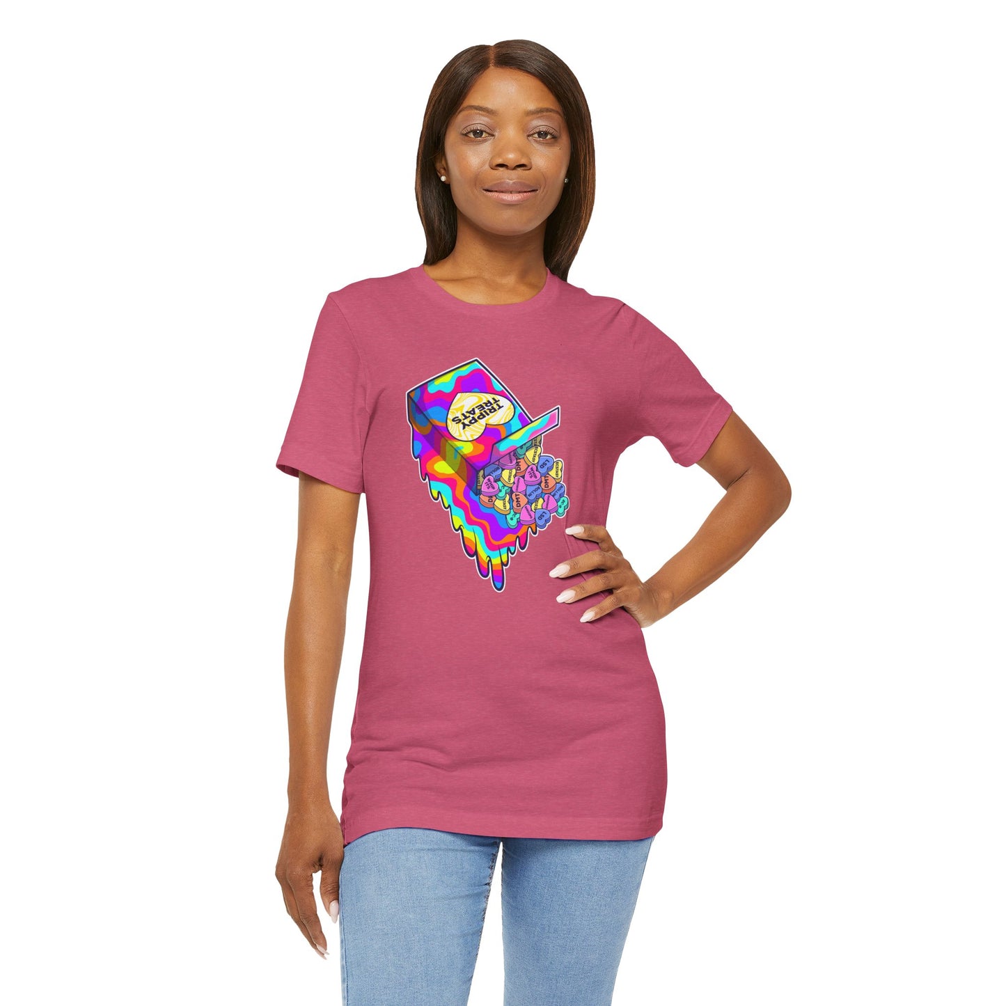 Trippy Treats. Melty Conversation Hearts Psychedelic Shirt