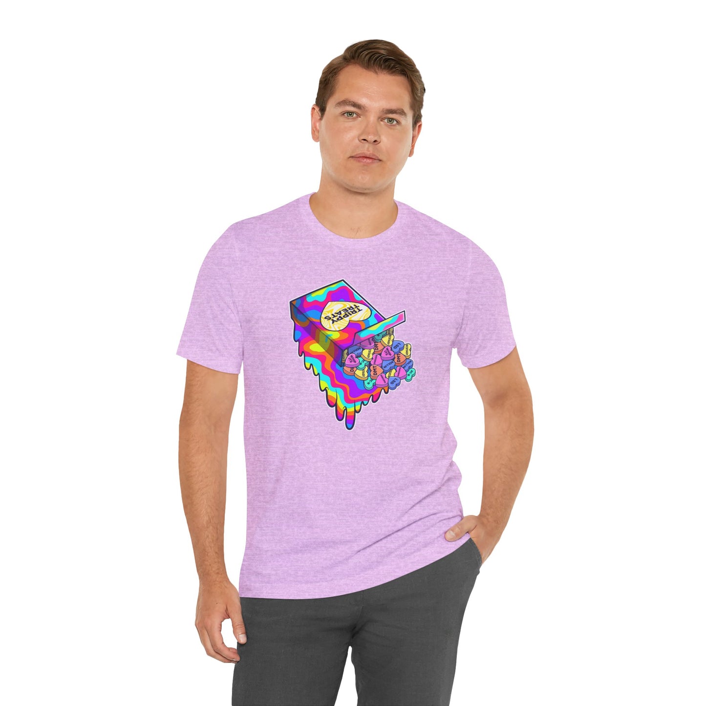 Trippy Treats. Melty Conversation Hearts Psychedelic Shirt