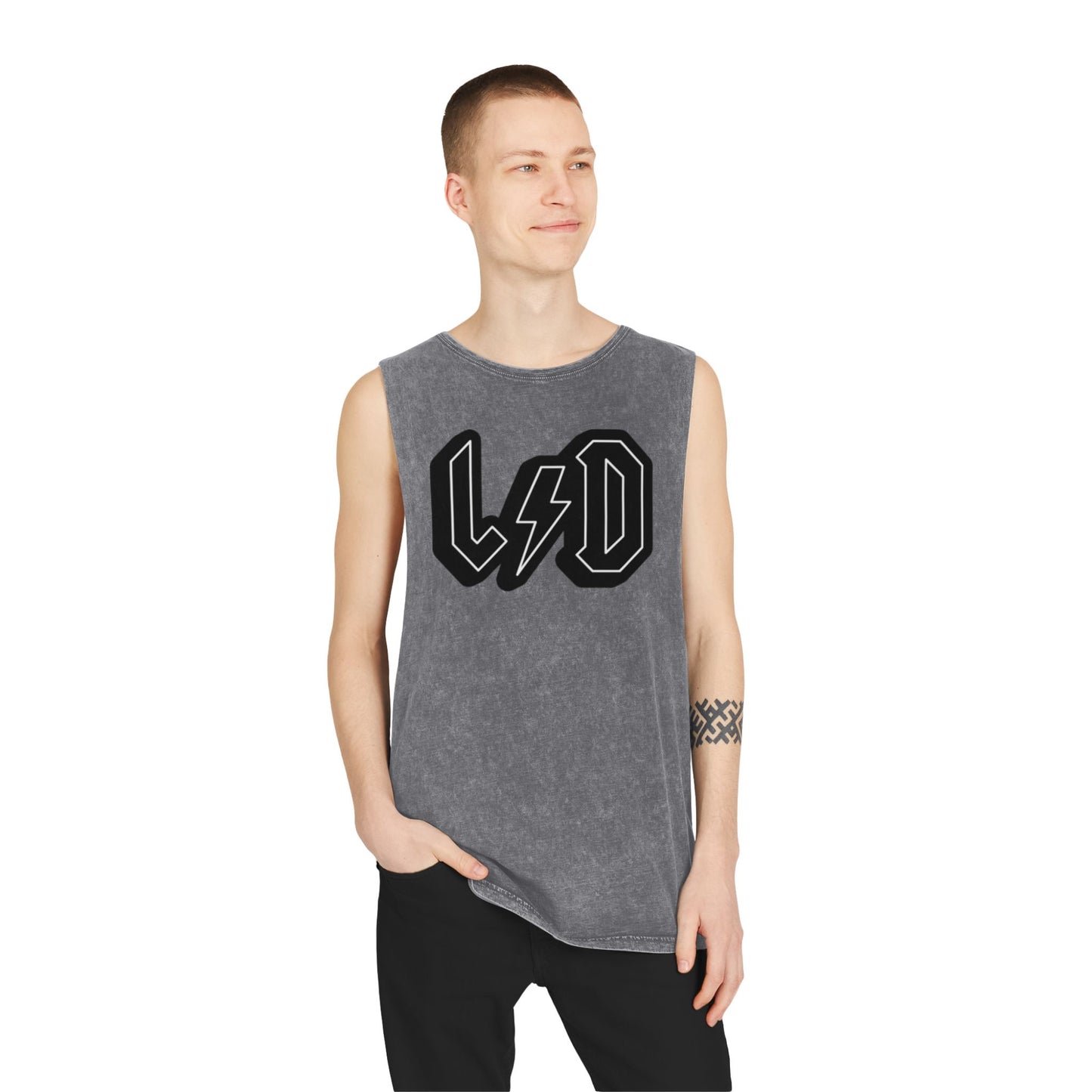Stonewash Tank Top with Heavy Metal/Rock Band LSD Design, Rock and Roll Festival Wear, Rockin Summer Essential