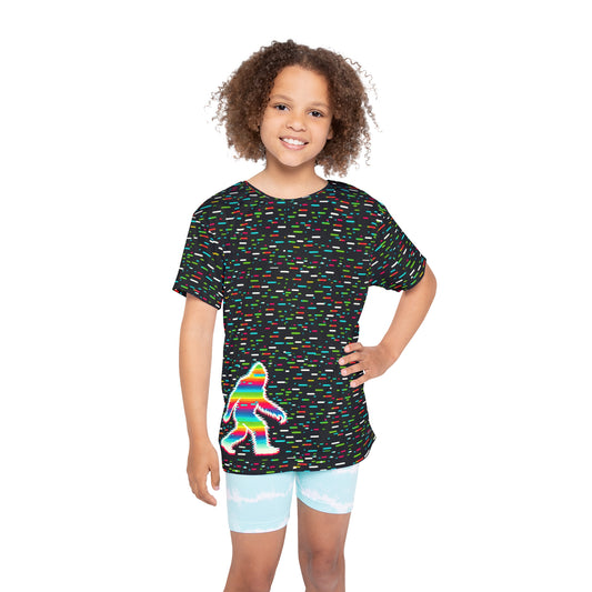 PsySquatch, Vibrant Sasquatch Kids Shirt, Bigfoot Children's Tee, Colorful Yeti Youth Top, Fun Outdoor Animal Clothing, Bright Forest Creature T-Shirt